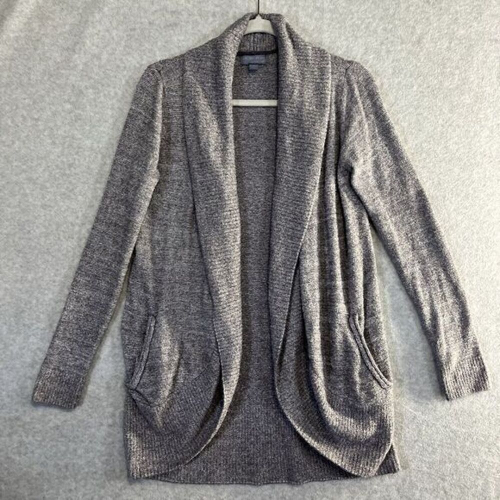 Barefoot Dreams Womens CozyChic Lite Knit Cardigan Size M Gray Open Front Fall